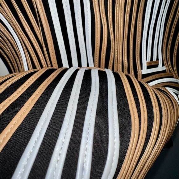 CHICO'S TRAVELERS SIZE 0 MS SIZE 4-6 FAUX LEATHER RIBBON JACKET BLAZER - Picture 8 of 14